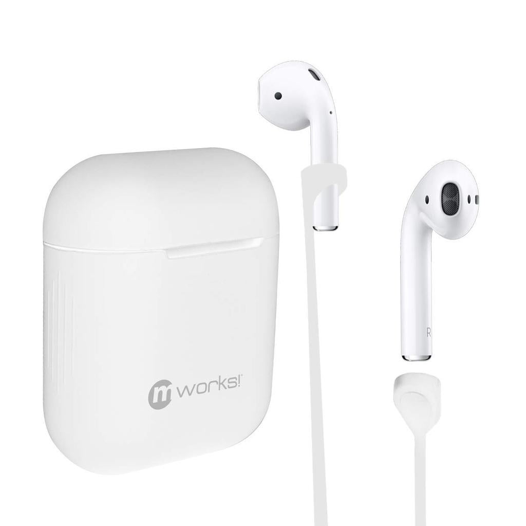 mworks! mCASE! Airpods Case Skin & Airpods Straps Bundle White