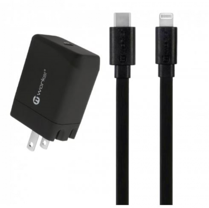 mworks! mPOWER! Flat Durable Type-C Quick Sync & Charge Cable 6 Feet in Length Black