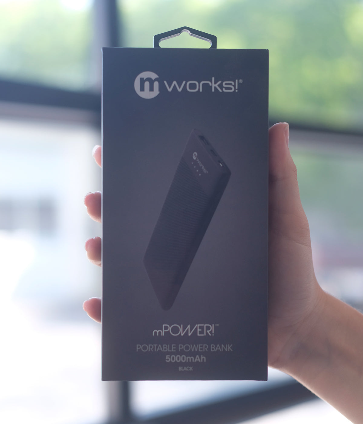 mworks! mPOWER! Portable Power Bank 5000mAh with Raised Rubber Ridges