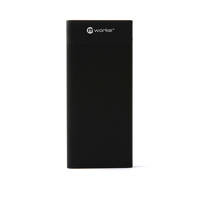 mworks! mPOWER! Portable Power Bank 5000mAh with Raised Rubber Ridges Black