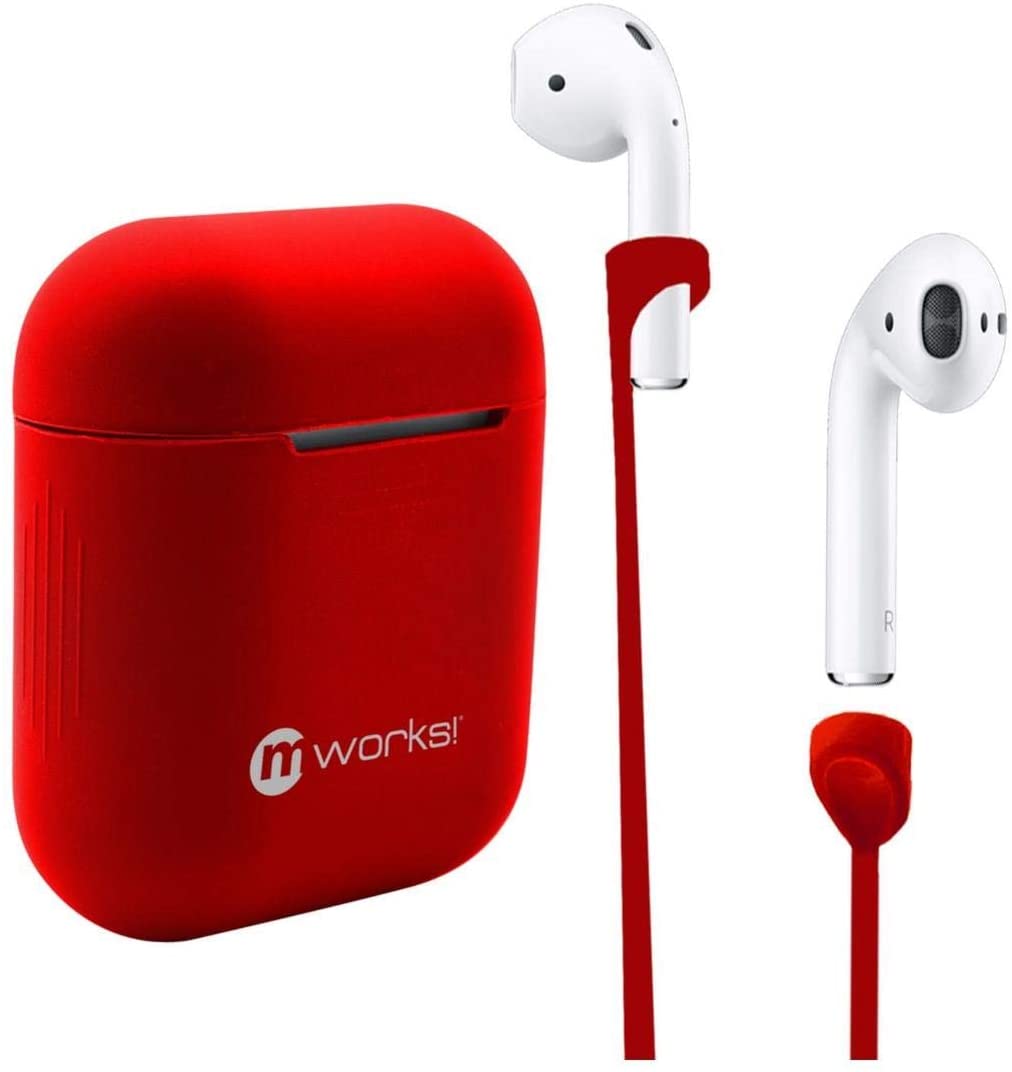 mworks! mCASE! Airpods Case Skin & Airpods Straps Bundle Red